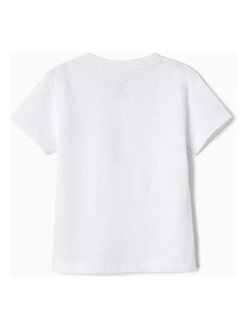 2 T-shirts bébé garçon manches courtes - Blanc