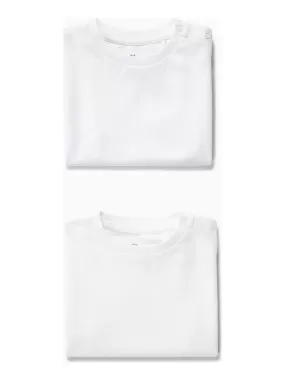 2 T-shirts bébé garçon manches courtes - Blanc