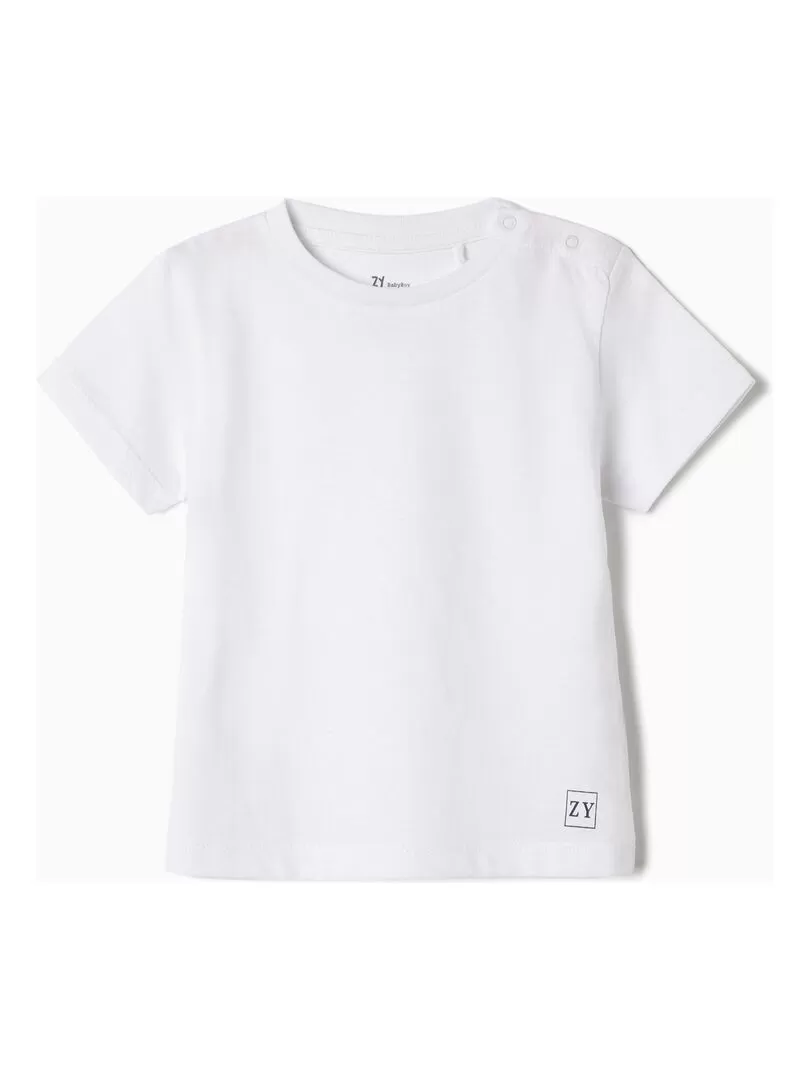 2 T-shirts bébé garçon manches courtes - Blanc