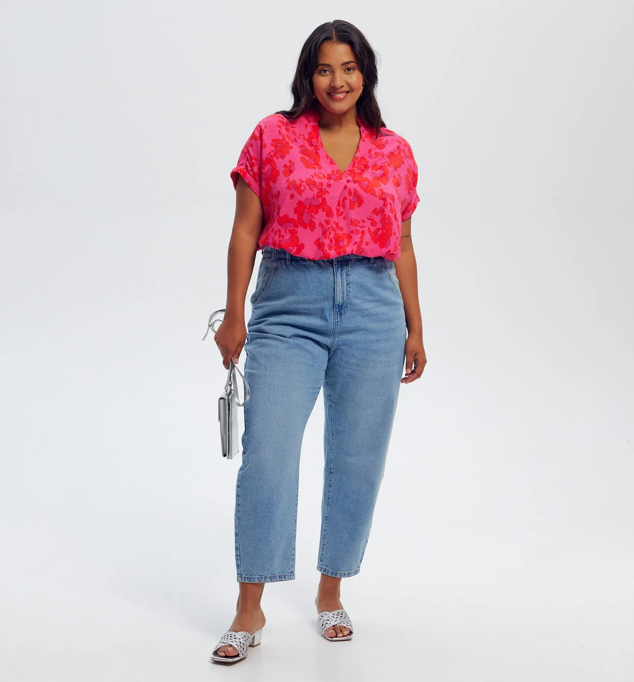 Blouse imprimée Femme - Imprimé framboise