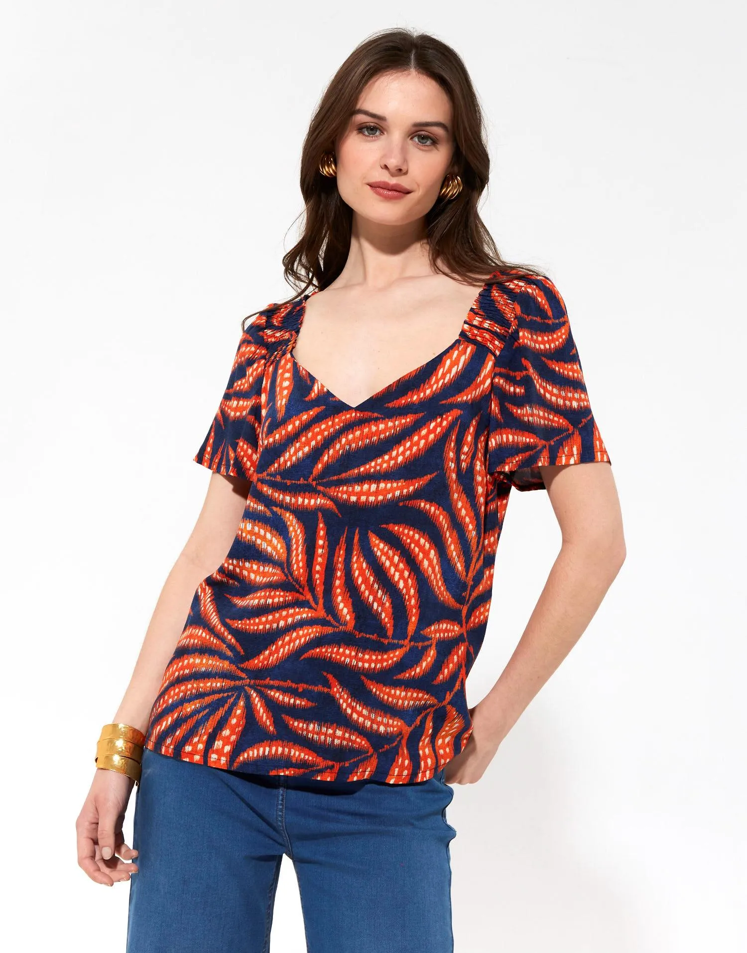 Blouse manches courtes imprimée