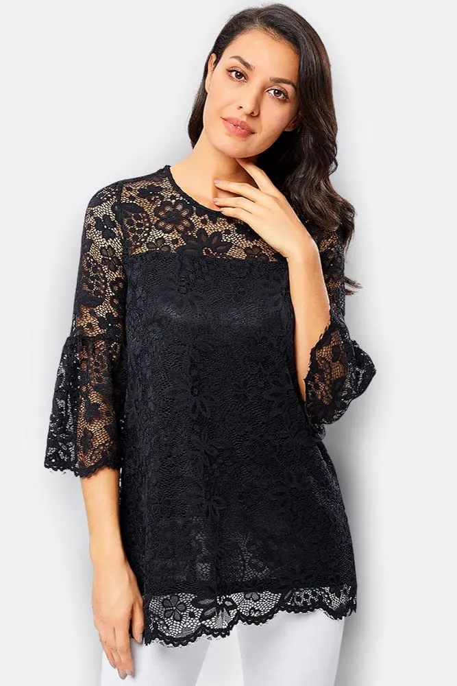 Blouse Noire Dentelle Chic