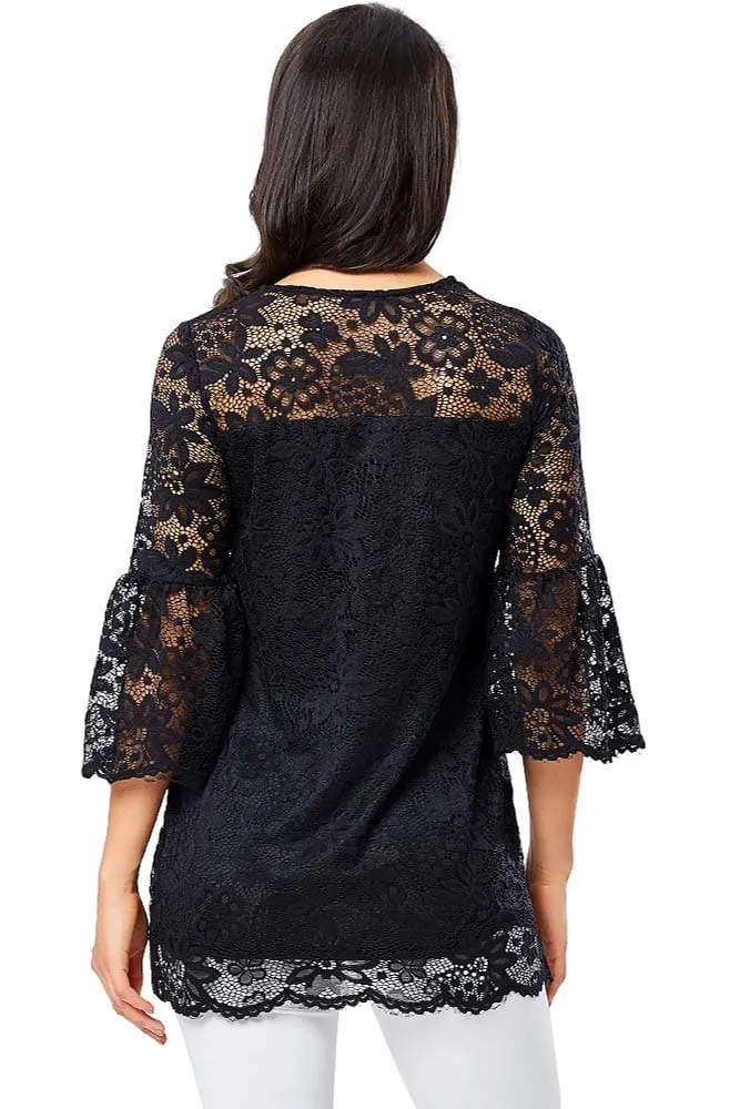 Blouse Noire Dentelle Chic