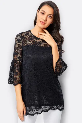 Blouse Noire Dentelle Chic