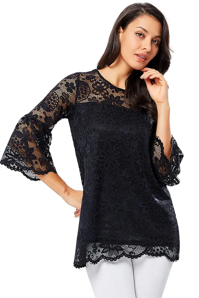 Blouse Noire Dentelle Chic