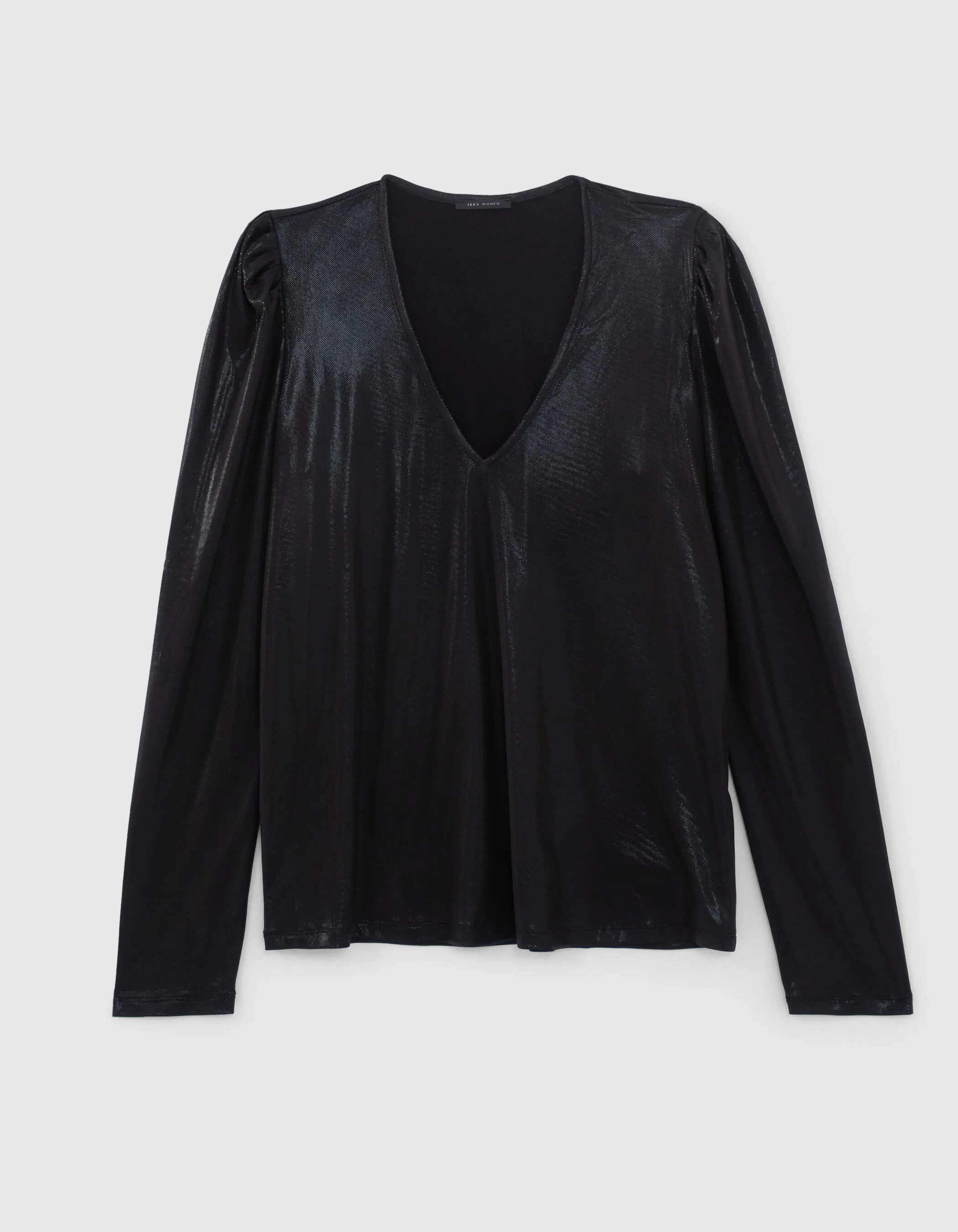 Blouse noire manches gigots femme