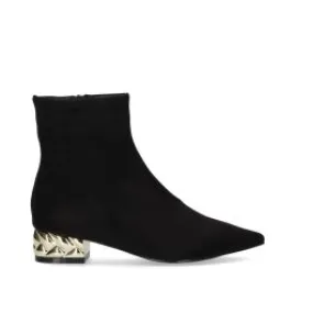 BOTTINES À TALONS BAS LATIN MICROFIBER-221 NOIR
