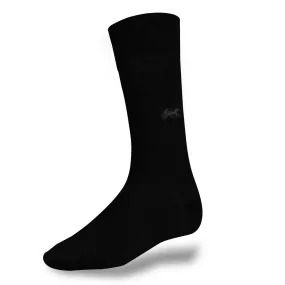 Chaussettes noir en coton fil d'Ecosse avec sulky