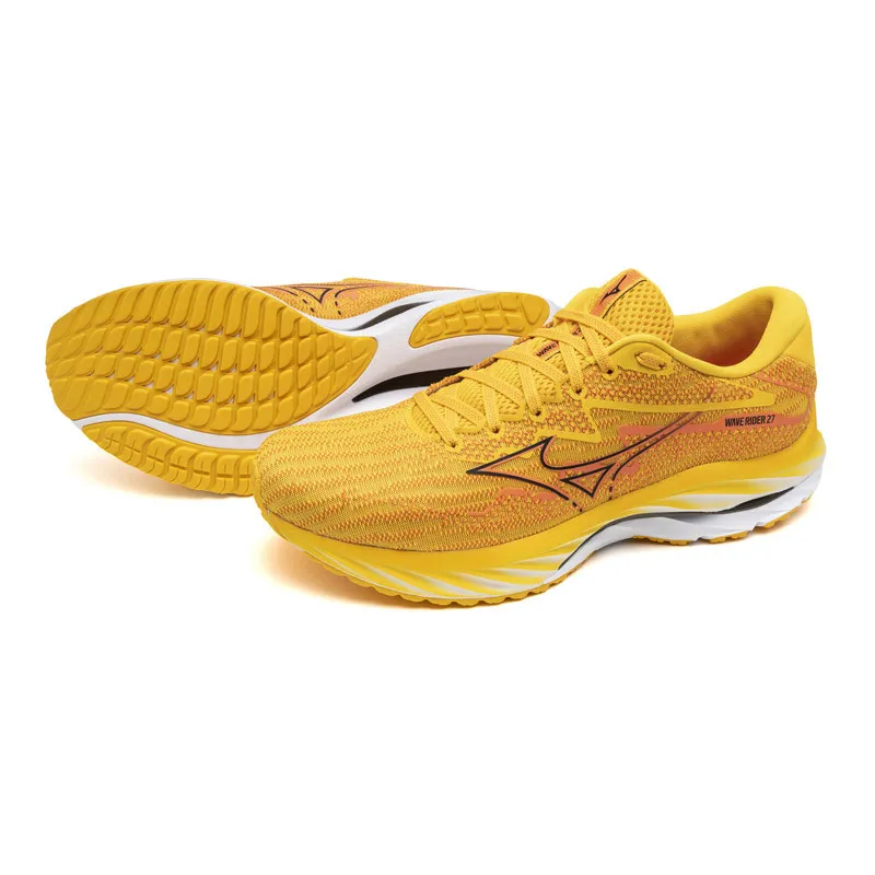 Chaussures Mizuno Wave Rider 27 - Citrus/Noir/Nasturtium - J1GC2303-56