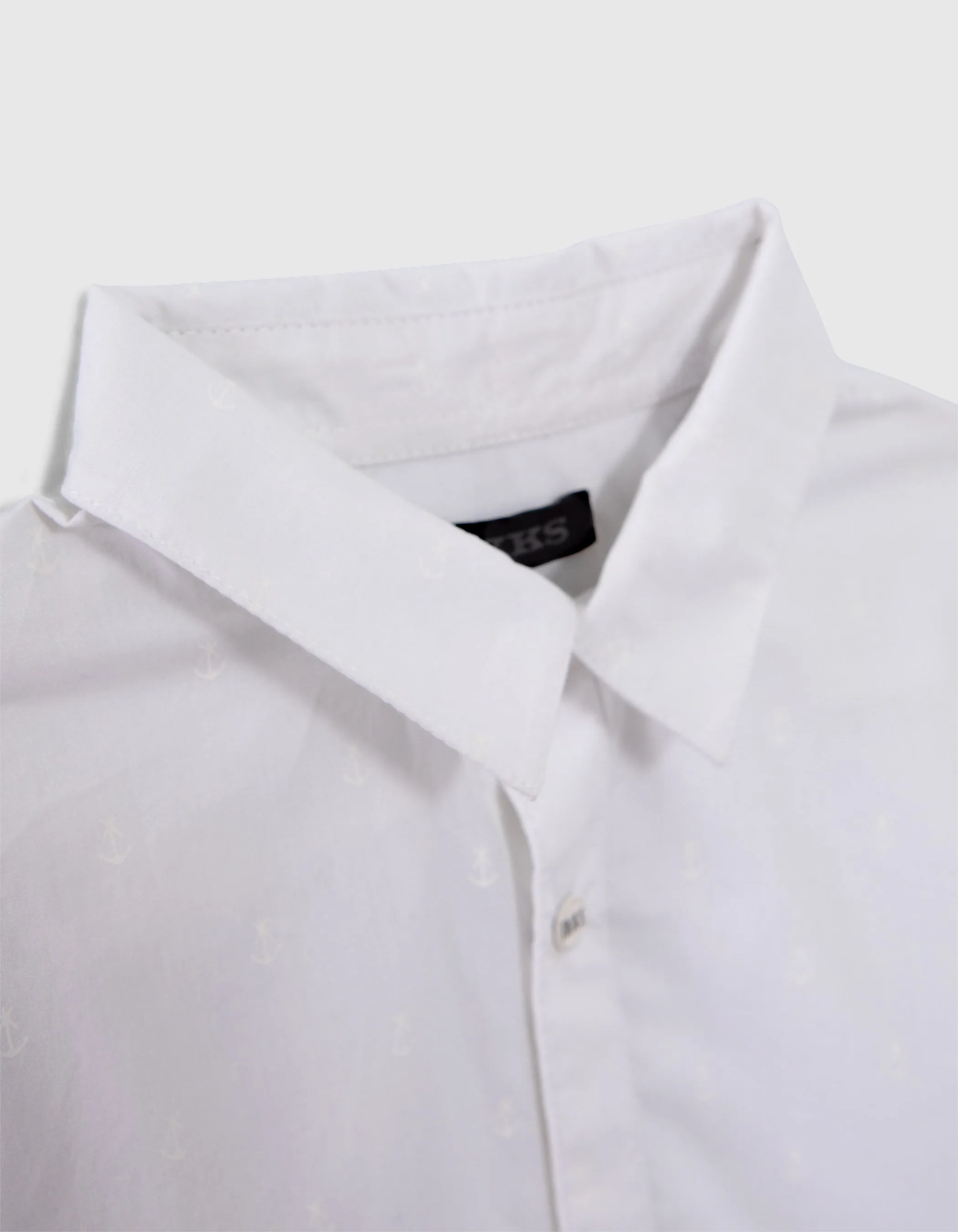 Chemise blanche imprimé ancres garçon