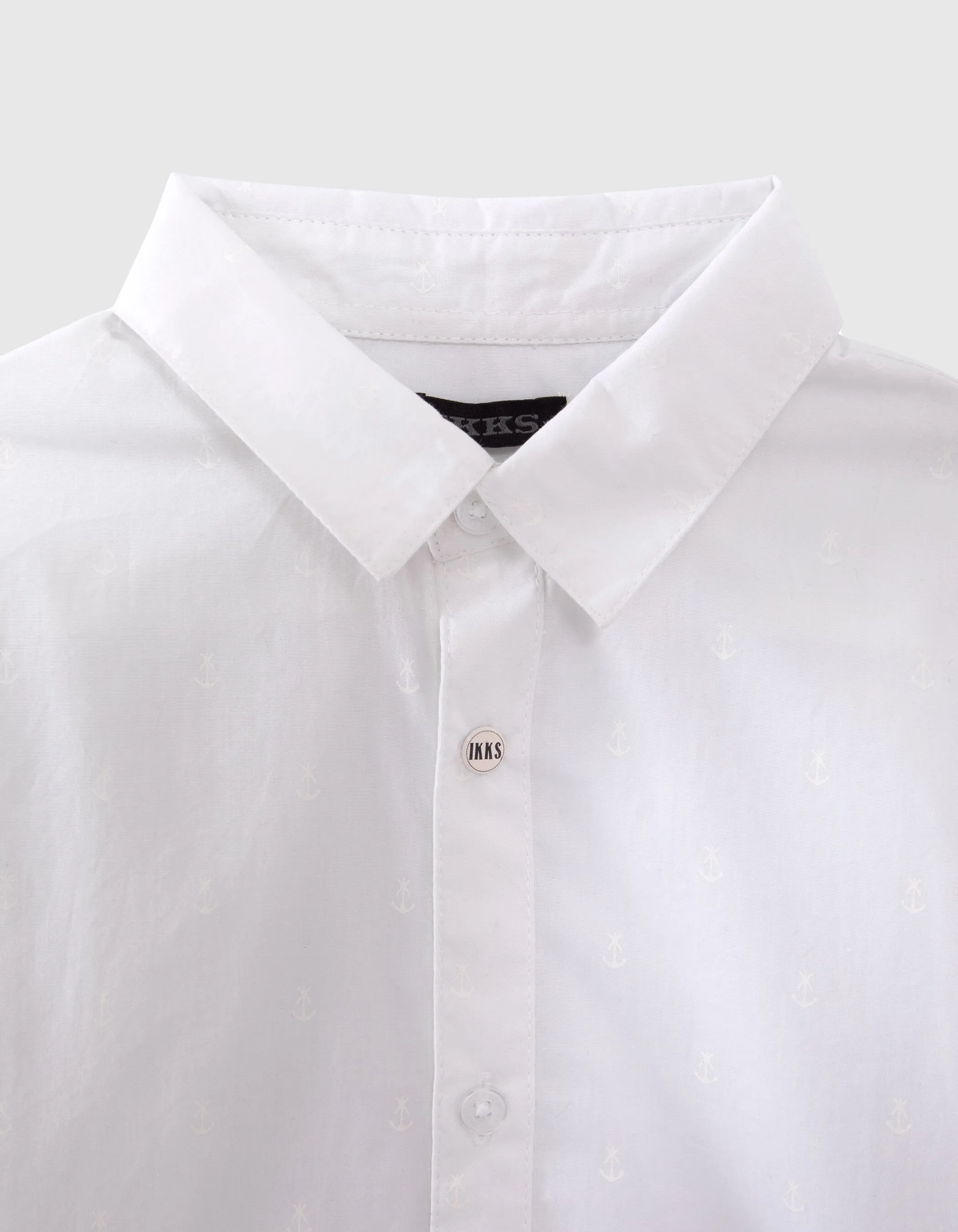 Chemise blanche imprimé ancres garçon