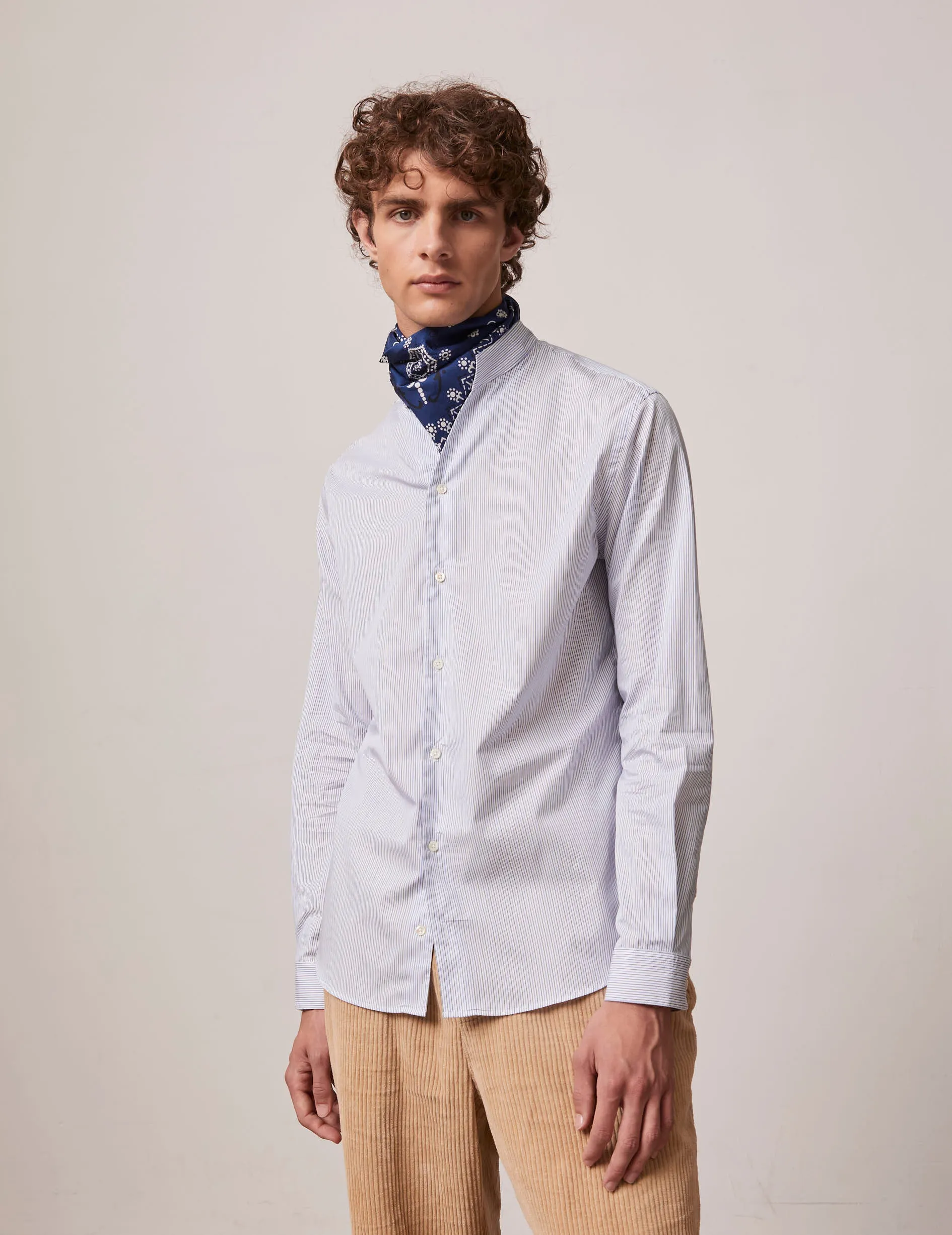 Chemise carl rayée bleue