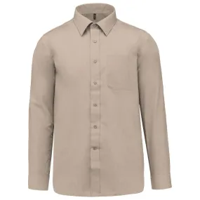 Chemise popeline manches longues - Homme - K545 - beige 