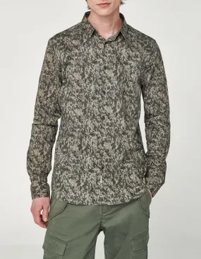 Chemise SLIM kaki imprimé camouflage Homme