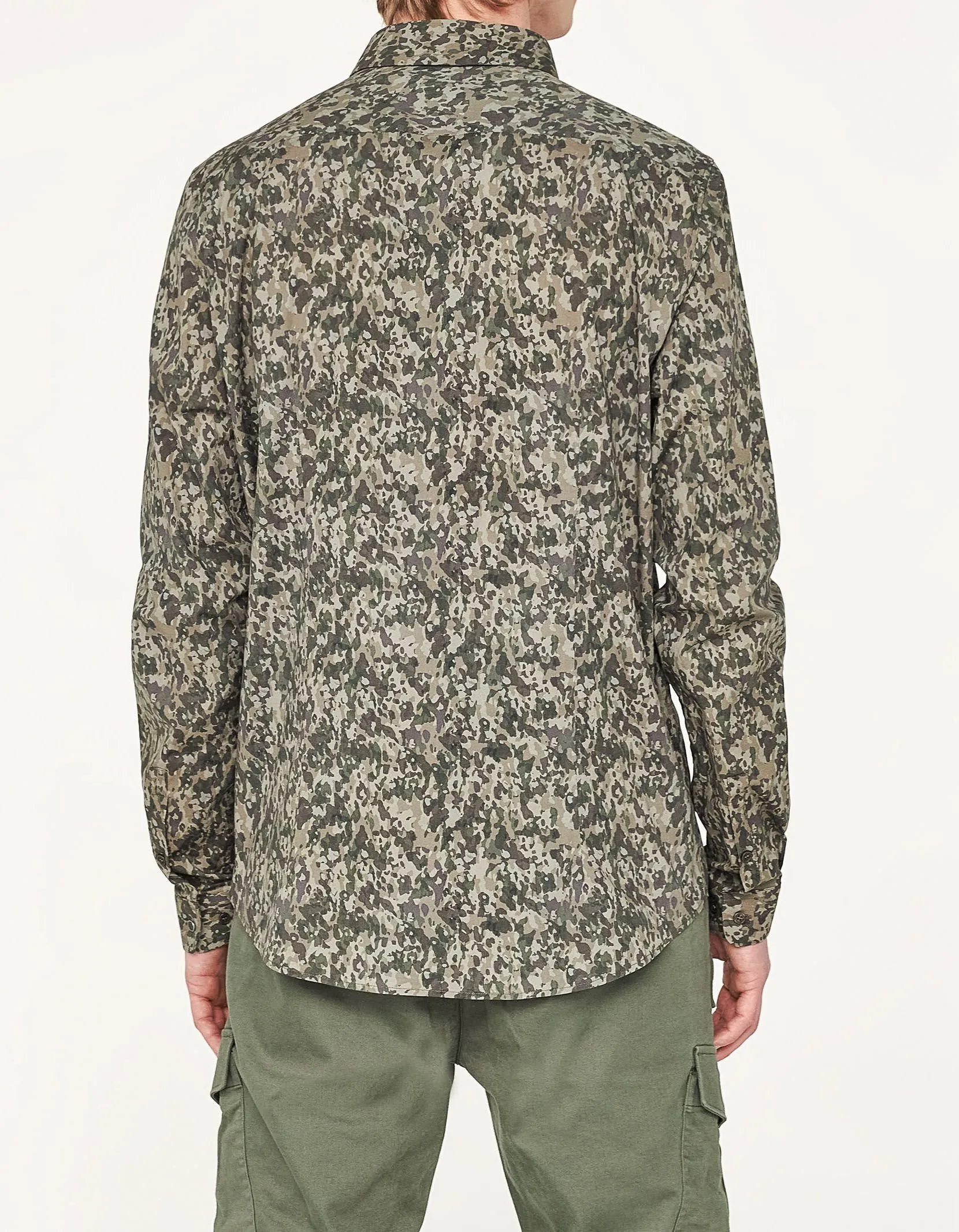 Chemise SLIM kaki imprimé camouflage Homme