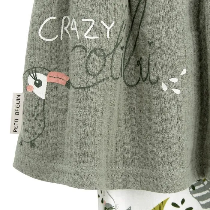 Ensemble blouse en gaze de coton et legging bébé fille Crazy Colibri