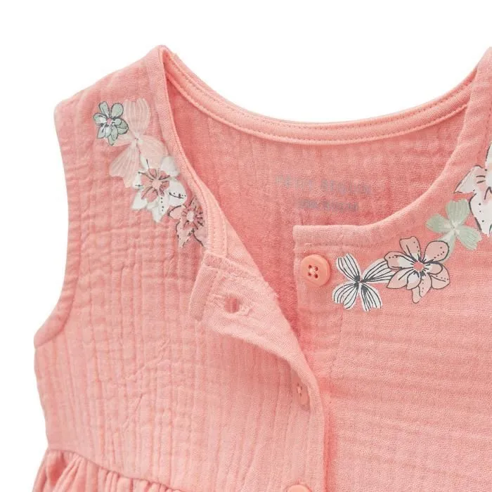 Ensemble blouse et legging en gaze de coton bébé fille Cilaos