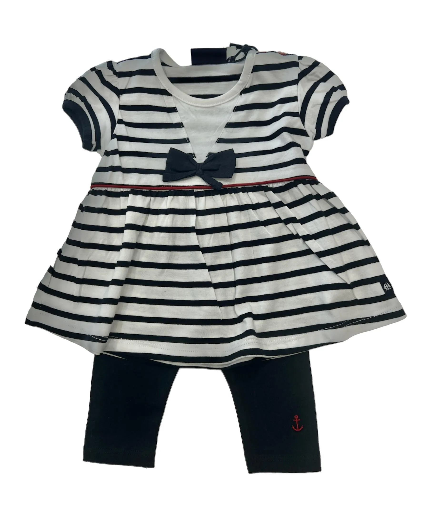 Ensemble en coton bébé fille avec robe manches courtes et legging ORIANNA