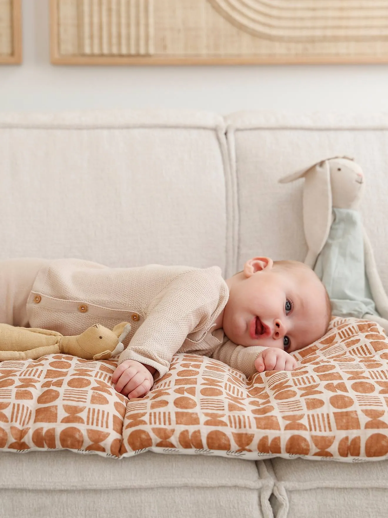 Ensemble en tricot pull et legging naissance bébé beige - Vertbaudet