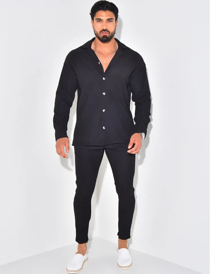 Ensemble pantalon et chemise texturé / 63193 - JEANS INDUSTRY