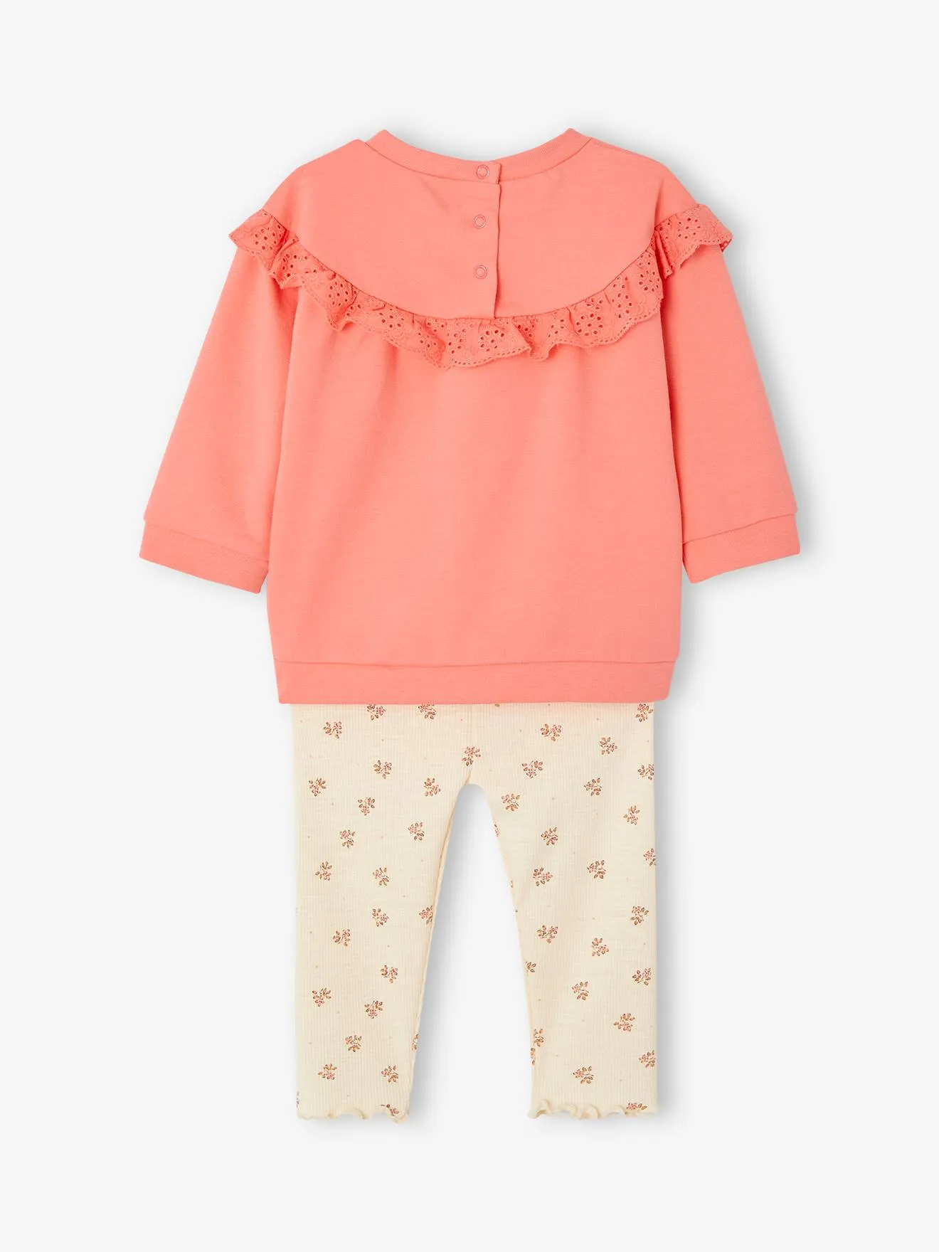 Ensemble sweat à volant + legging bébé caramel - Vertbaudet