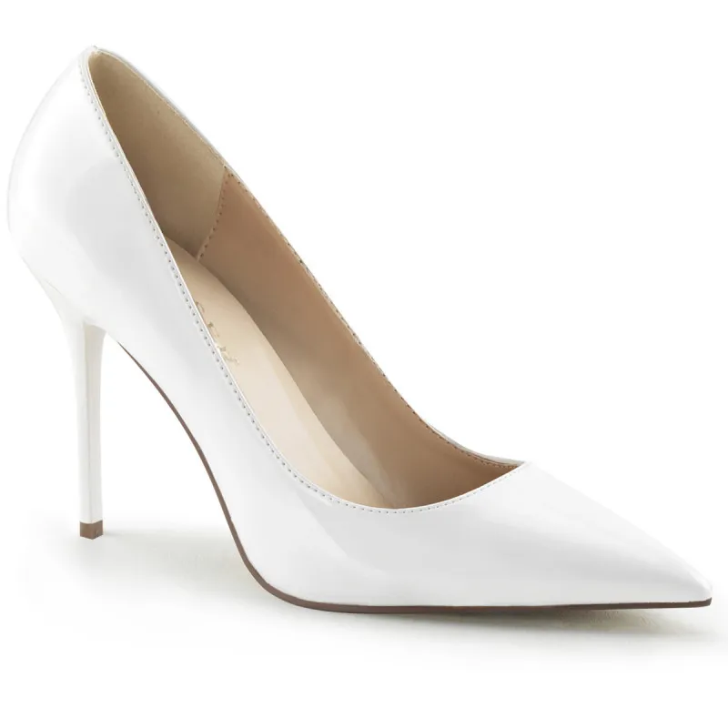 Escarpin blanc talon aiguille petite et grande pointure