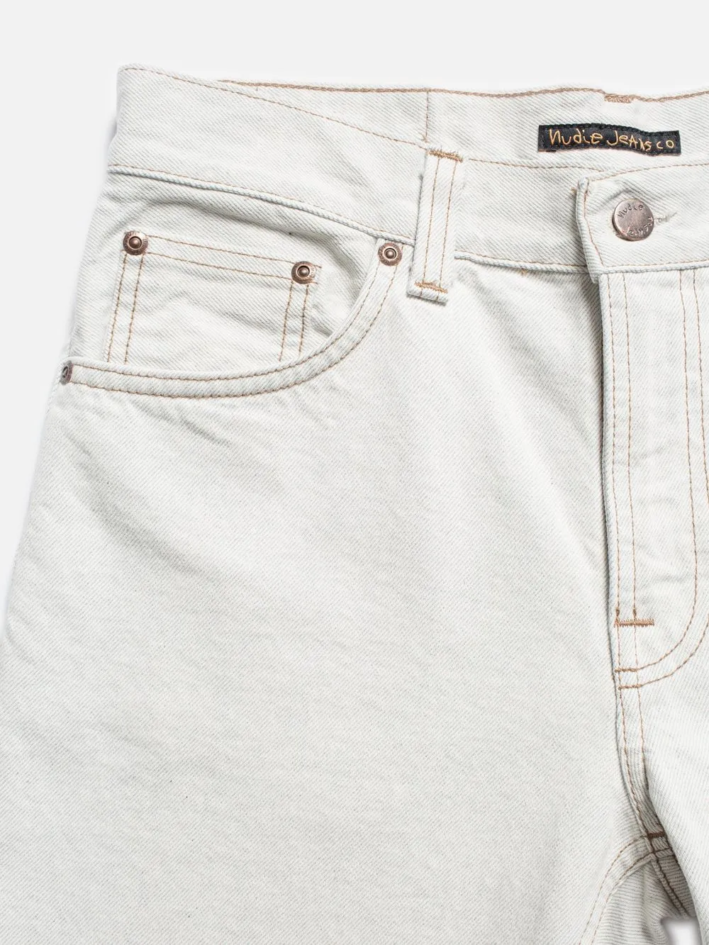 Jean droit blanc en coton recyclé - gritty jackson clay white homme