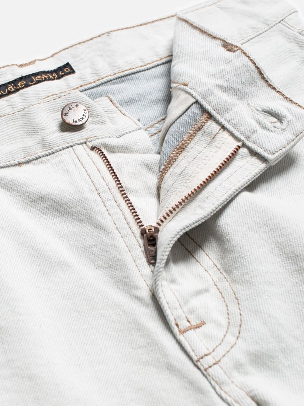 Jean droit blanc en coton recyclé - gritty jackson clay white homme