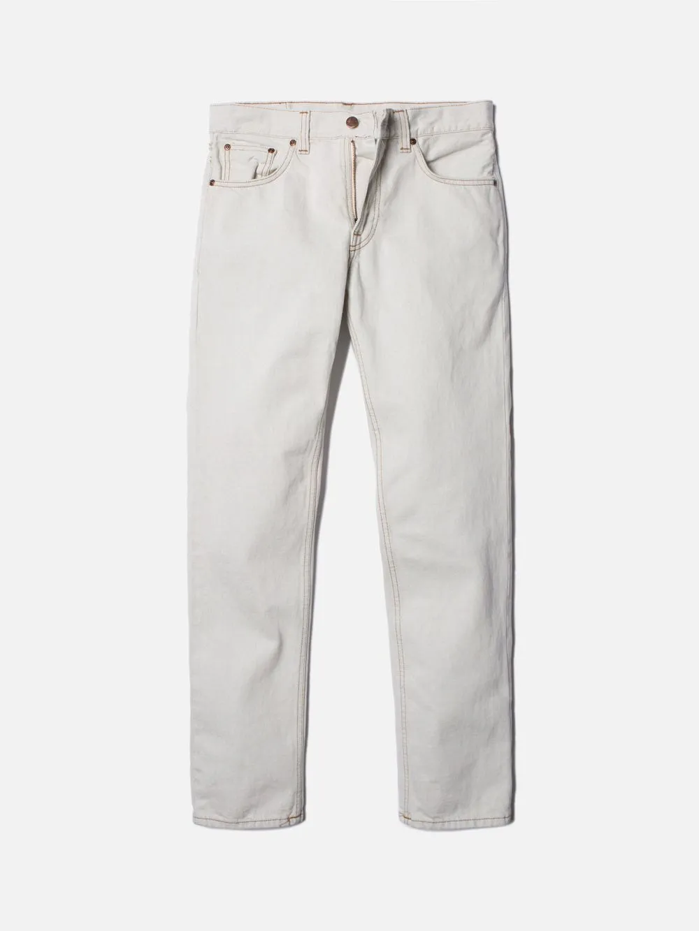 Jean droit blanc en coton recyclé - gritty jackson clay white homme