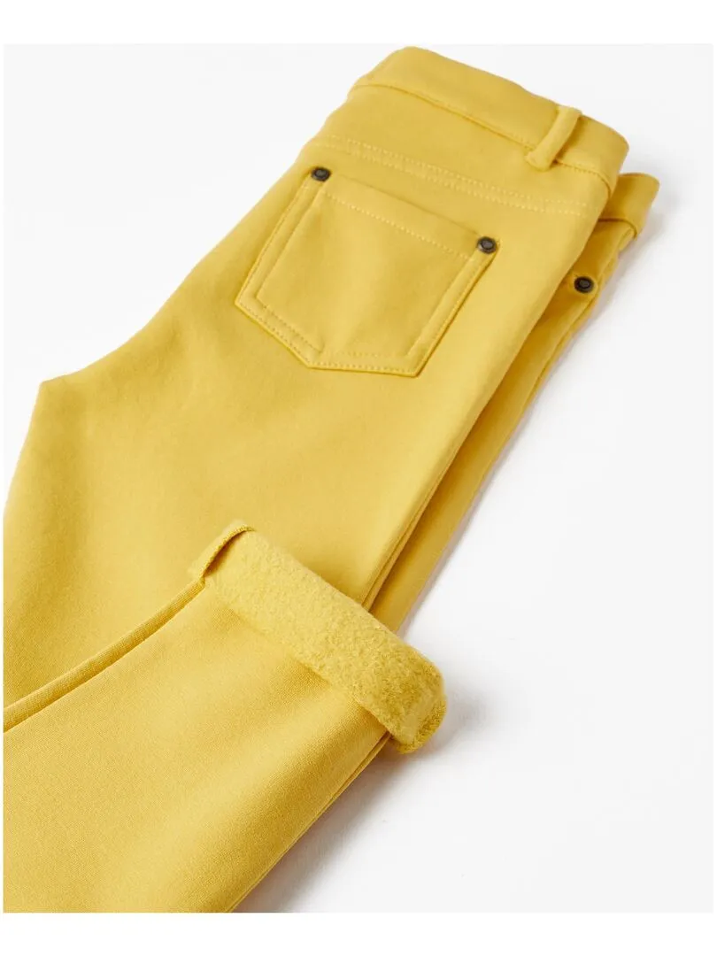 Jeggings en coton brossé pour fille 'Skinny Fit'   NORTHERN CALLING - Jaune clair