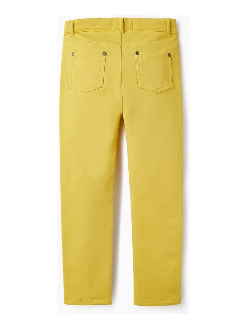 Jeggings en coton brossé pour fille 'Skinny Fit'   NORTHERN CALLING - Jaune clair