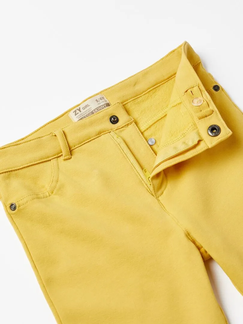 Jeggings en coton brossé pour fille 'Skinny Fit'   NORTHERN CALLING - Jaune clair