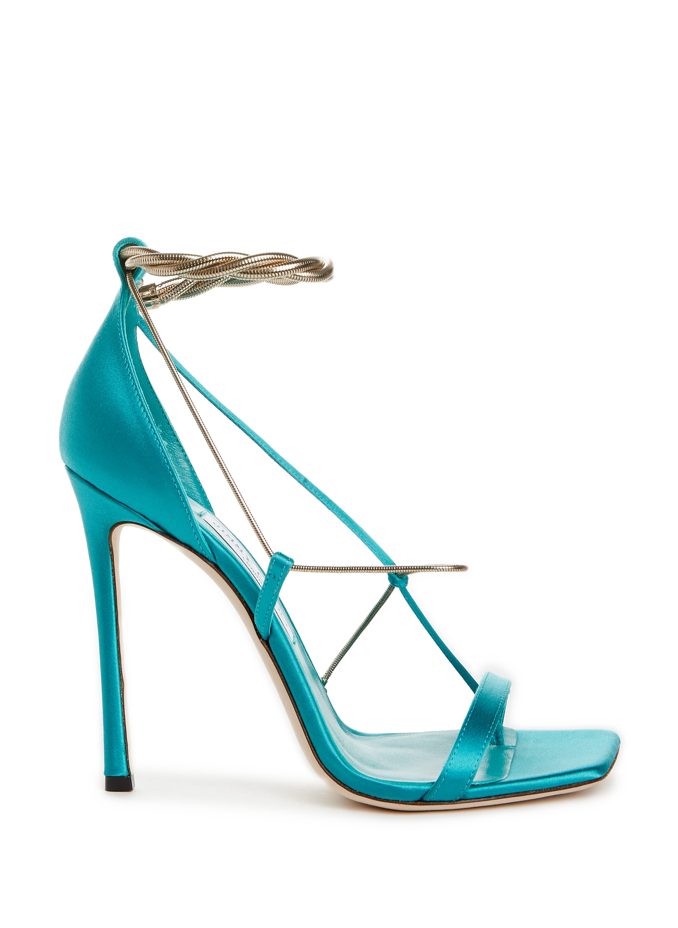 JIMMY CHOO  Sandales Oriana 110 satinées - Bleu