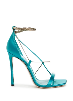 JIMMY CHOO  Sandales Oriana 110 satinées - Bleu