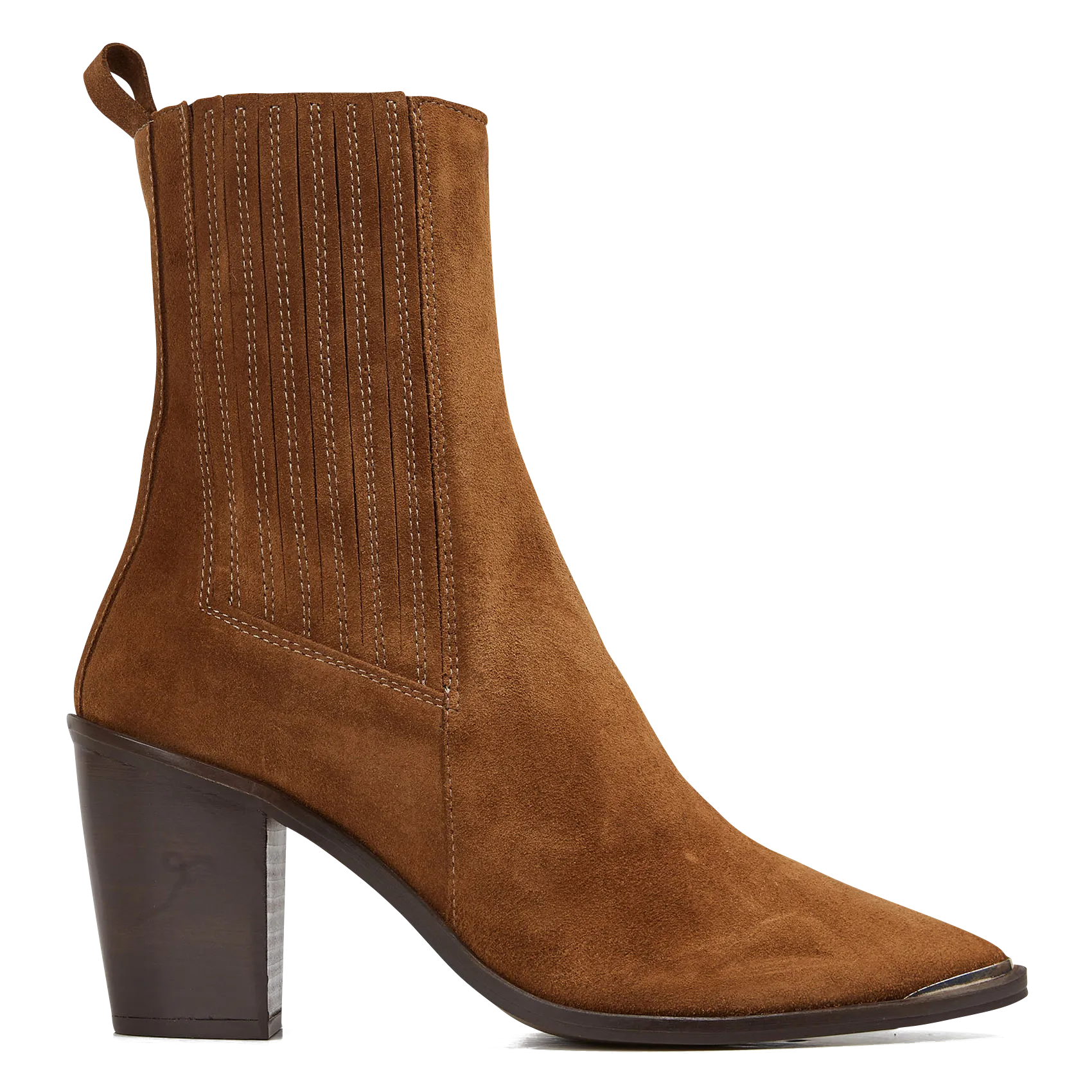 JONAK  Bottines western talons hauts bout pointu en cuir basama - Marron