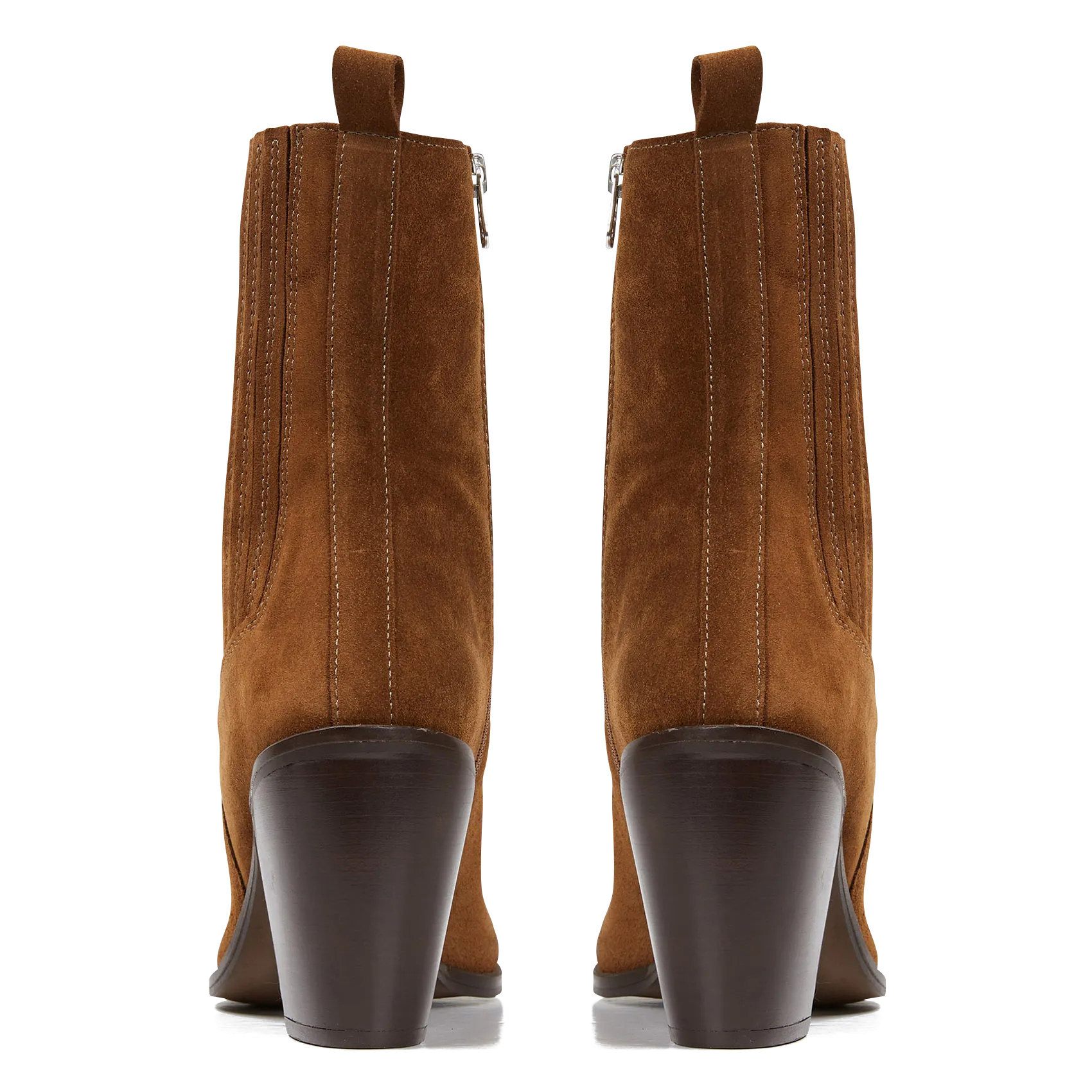 JONAK  Bottines western talons hauts bout pointu en cuir basama - Marron