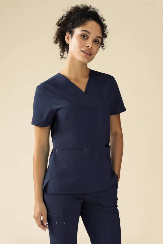 KAERE Tunique Femme - Décolleté V bleu navy