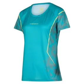 LA SPORTIVA PACER TEE SHIRT LAGOON ET CHERRY TOMATO Tee shirt running femme