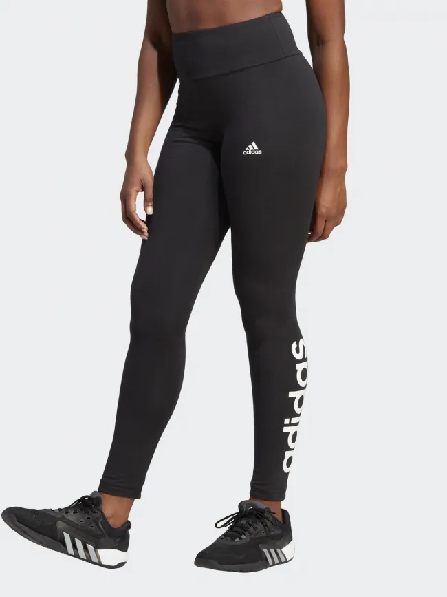 Legging linear logo noir femme - Adidas | wimod