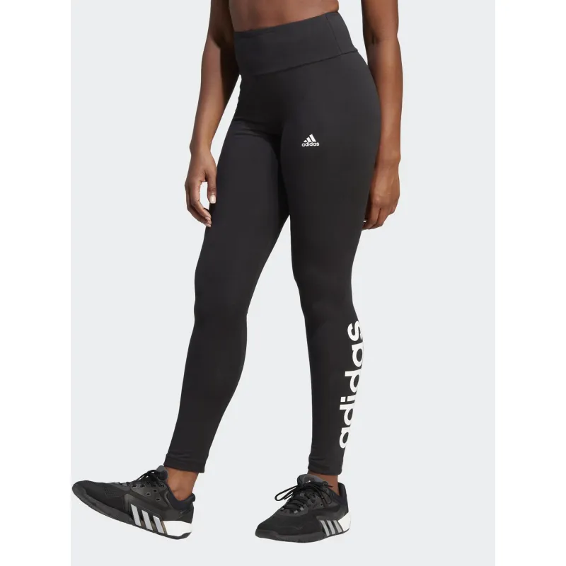 Legging linear logo noir femme - Adidas | wimod