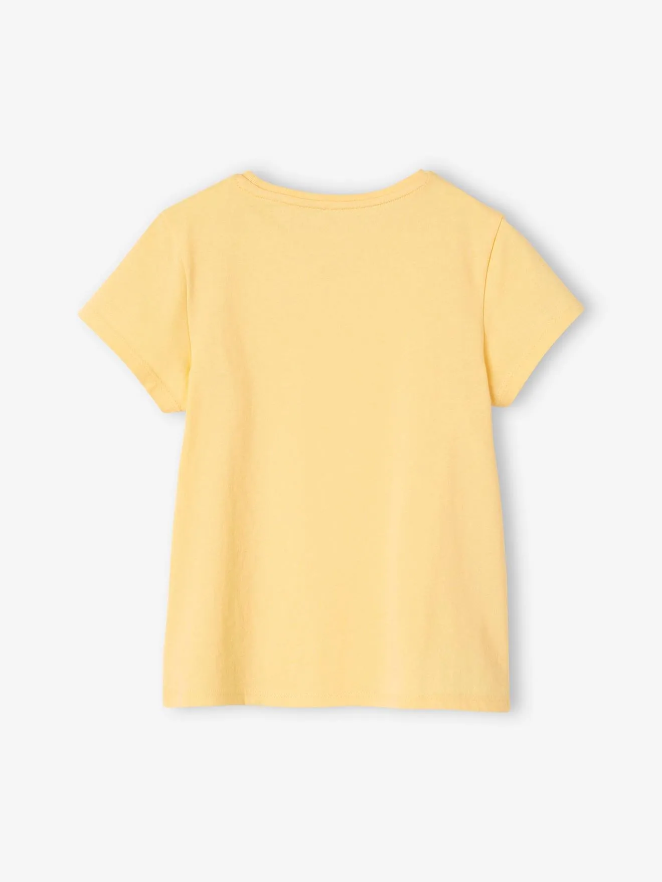 Lot de 3 t-shirts Basics détails irisés fille jaune pastel - Vertbaudet