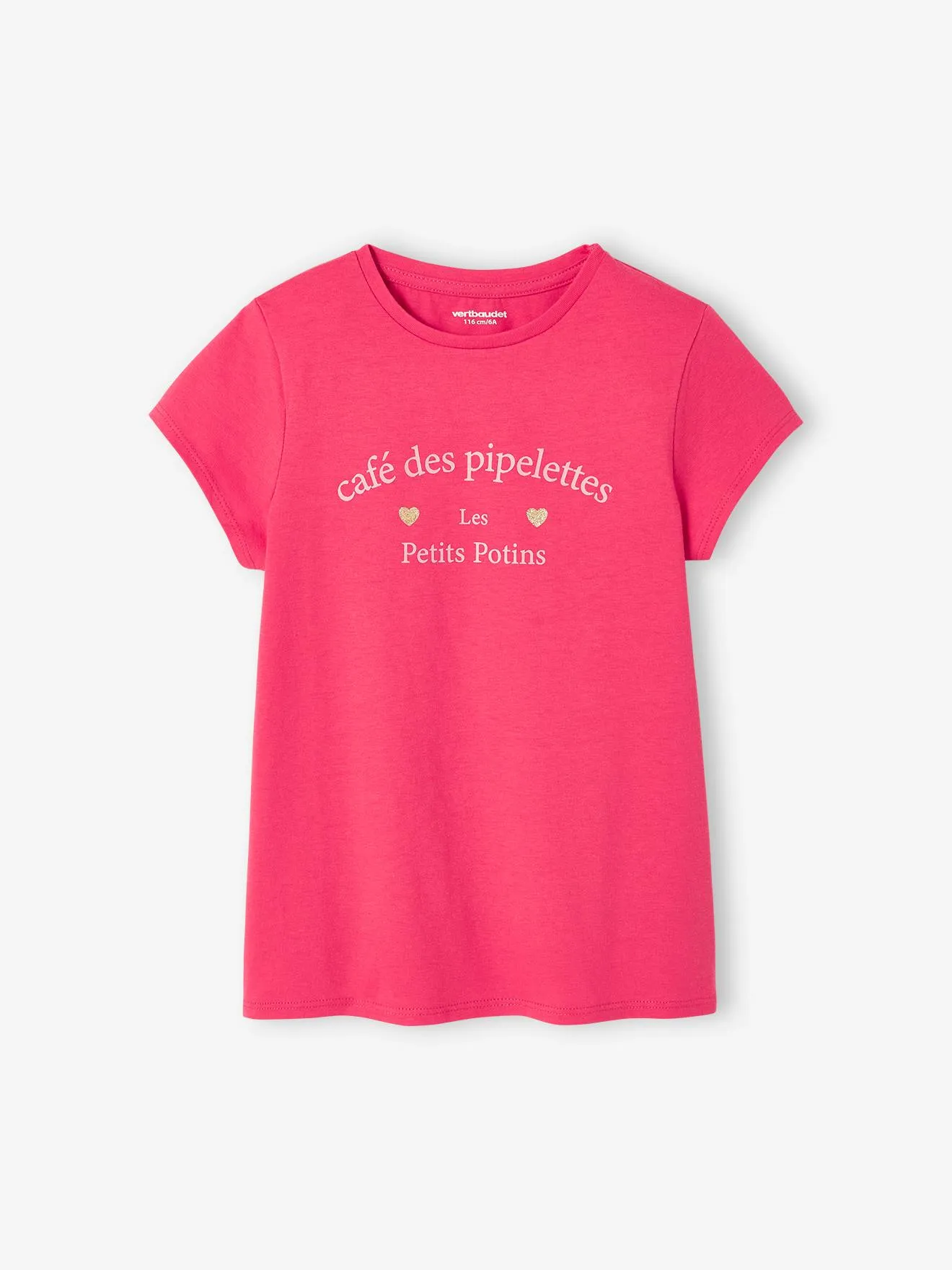 Lot de 3 t-shirts Basics détails irisés fille jaune pastel - Vertbaudet