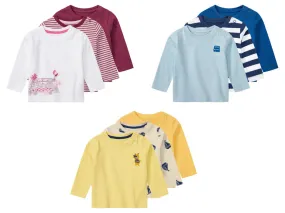 lupilu® Lot de 3 t-shirts à manches longues bébé