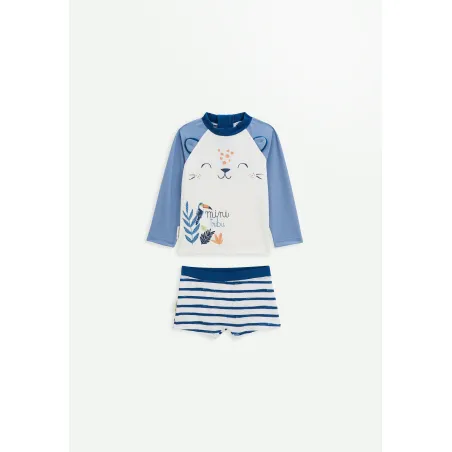 Maillot de bain bébé 2 pièces t-shirt ANTI-UV & boxer Saint Malo - PETIT BEGUIN