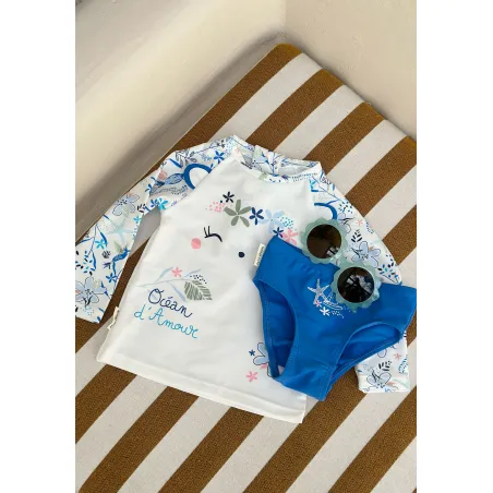 Maillot de bain bébé 2 pièces t-shirt ANTI-UV & culotte Océan d'amour - PETIT BEGUIN