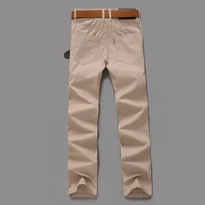 Pantalon en lin pour homme coupe slim tissu léger - Beige Marine Gris