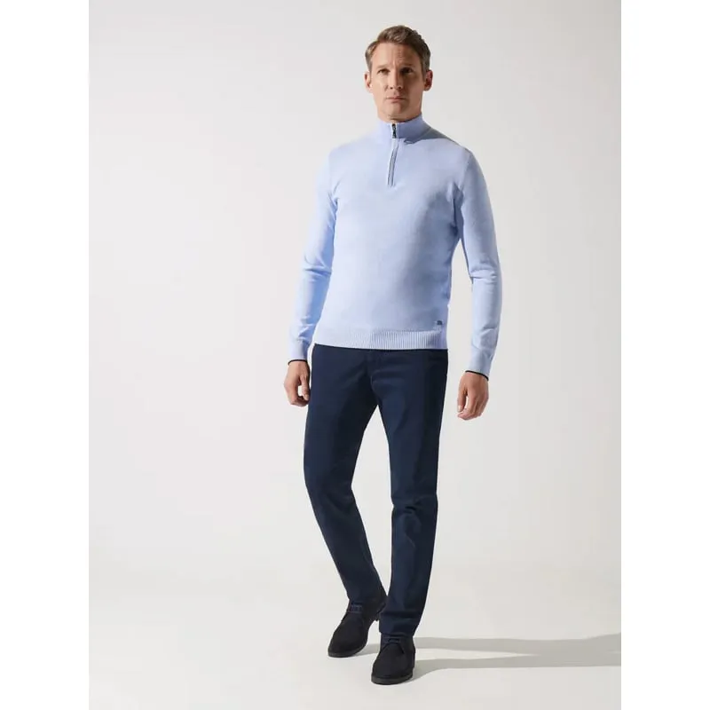 Pull camionneur col zippé bacary bleu clair homme - Izac | wimod