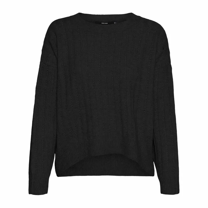 Pull col rond manches longues en maille fine regular Money Femme VERO