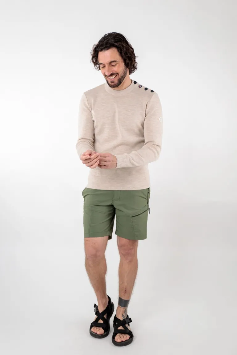 Pull en laine mérinos fin - Couleur craie - Monsieur Basil