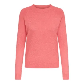 Pull en maille col rond col rond corail Zoé | 3 Suisses